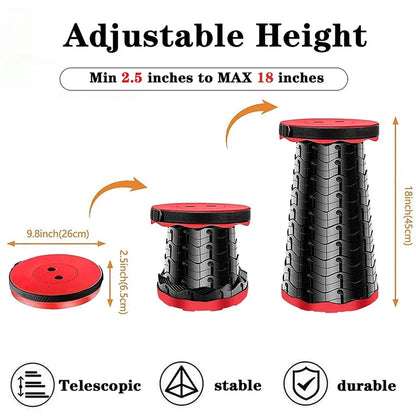 Tabouret télescopique pliable portable, chaise légère de camping avec sac .
