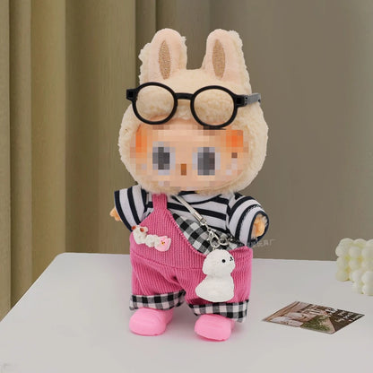 Tenue Poupée 10cm – Salopette Denim + Chemise, Ensemble Mignon