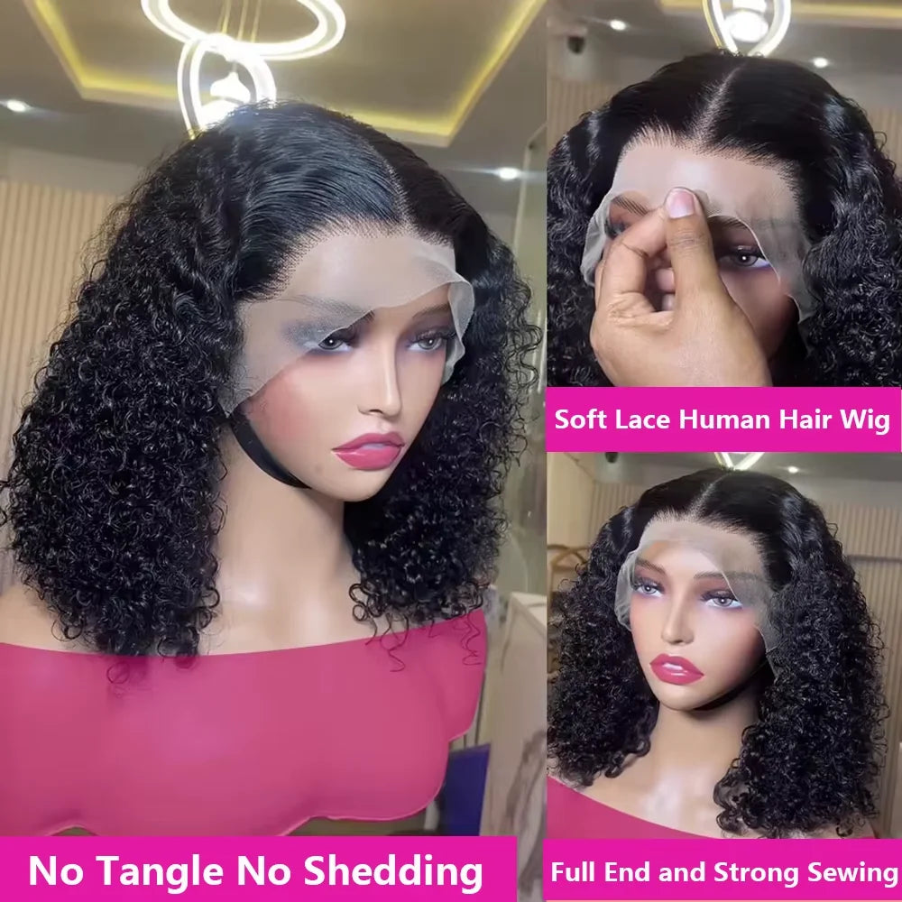 Perruque Bob Brésilienne 13x4 Deep Wave Naturelle Femme﻿