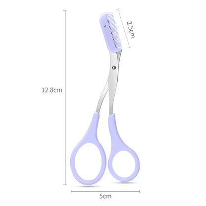 Ciseaux à sourcils inox avec peigne, outils d'épilation beauté .