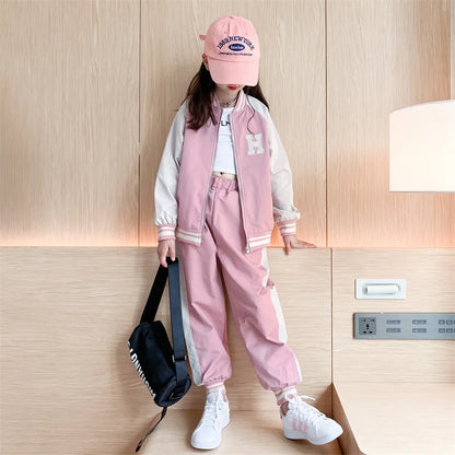 Survêtement ado 5-14 ans : sweat à fermeture éclair + pantalon, collection printemps-automne  .