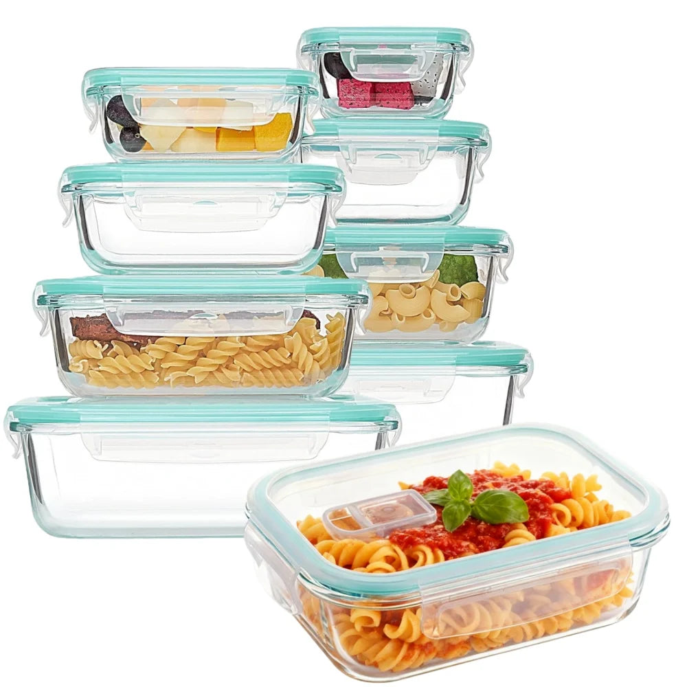 Boîtes hermétiques en verre – Préparation repas, boîte à déjeuner, Bento, réutilisable, compatible micro-ondes et lave-vaisselle