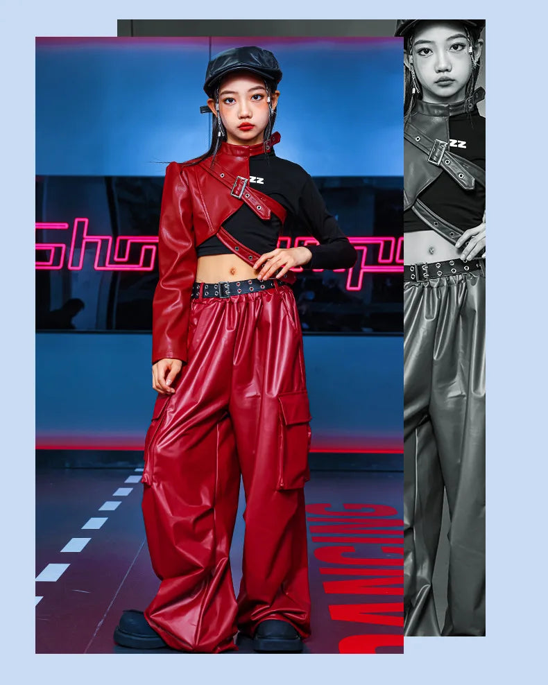 Vêtements Hip Hop Fille, T-shirt Court et Pantalon Cargo .