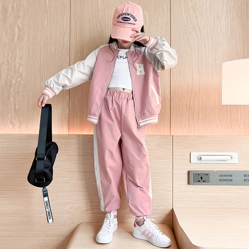 Survêtement ado 5-14 ans : sweat à fermeture éclair + pantalon, collection printemps-automne  .