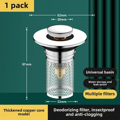 Filtre de Vidange d'Évier de Sol, Noyau Pop-up, Filtre Anti-décennie age, Accessoires de Cuisine