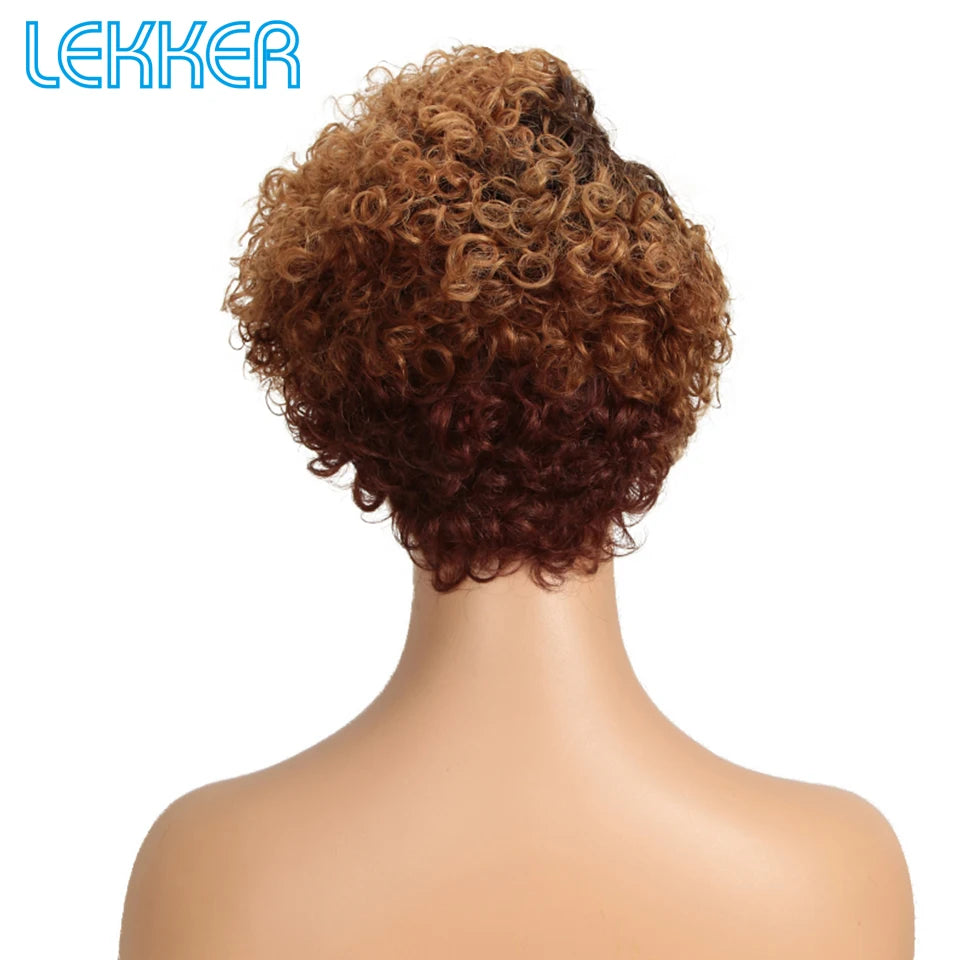 Perruque Bob Lace Front 100% Naturelle, Cheveux Crépus Bouclés, Pixie Court, Sans Colle, 13x1 .