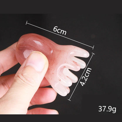 Peigne poulpe en résine naturelle – dents larges, massage cuir chevelu & thérapie capillaire