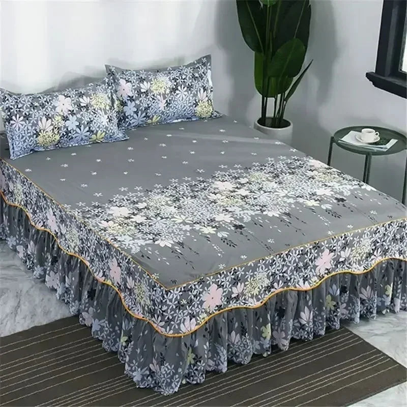 Ensemble de literie 3PCS à fleurs – Draps et housse douce, tailles King/Queen