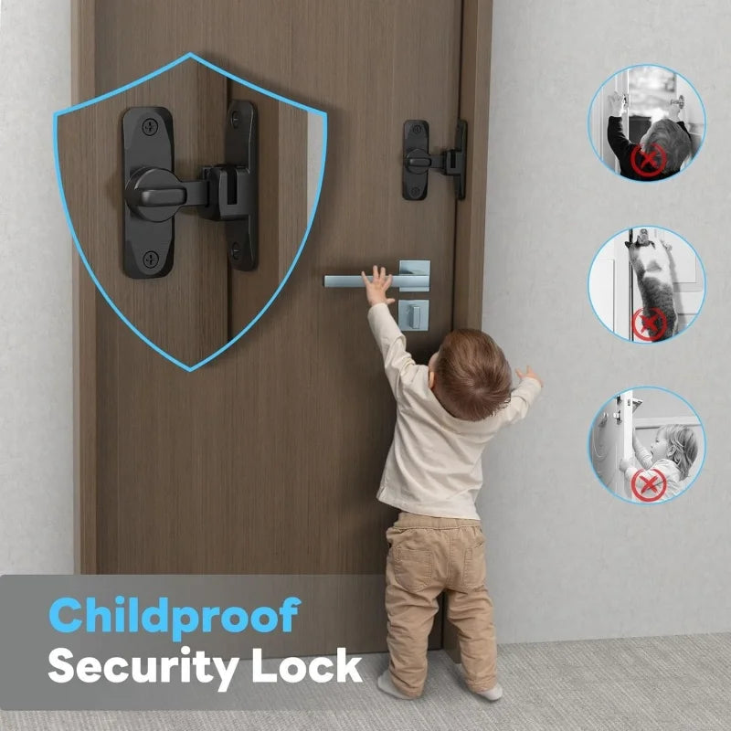 Loquet de porte rabattable 90°/180°, serrure de sécurité en alliage de zinc, boulon antivol durable