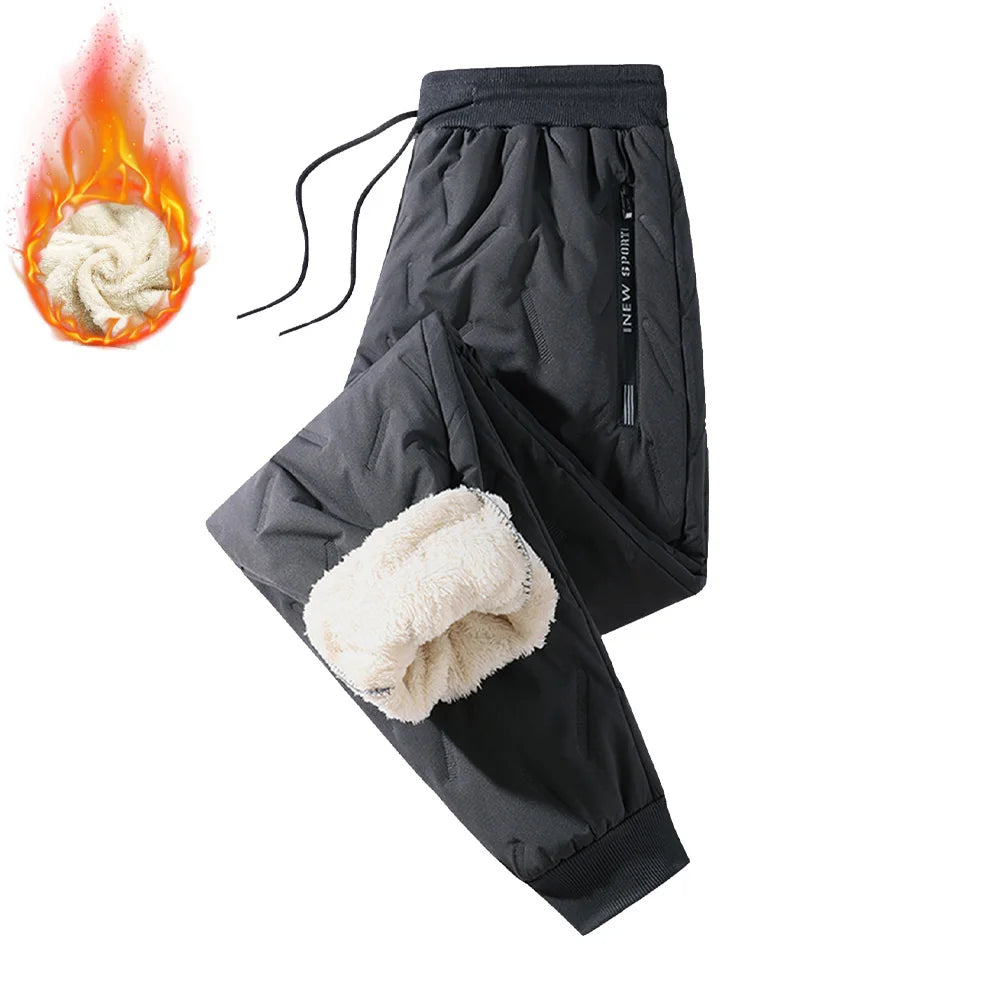 Pantalon survêtement homme hiver – Chaud, imperméable, poches zippées, style extérieur décontracté