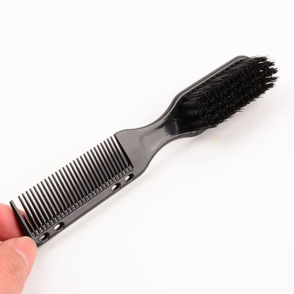 Brosse peigne double face noire, barbe et rasage