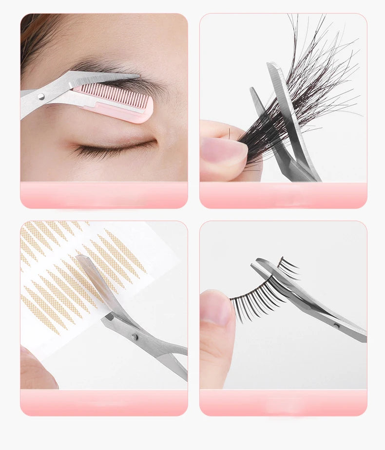 Ciseaux à sourcils inox avec peigne, outils d'épilation beauté .