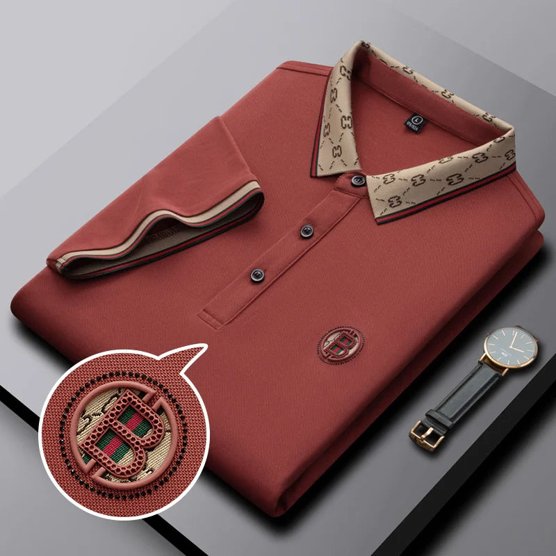 Polo de luxe à manches courtes pour hommes, de haute qualité, de marque de styliste, brodé, respirant, haut d'affaires décontracté, nouvelle collection été.
