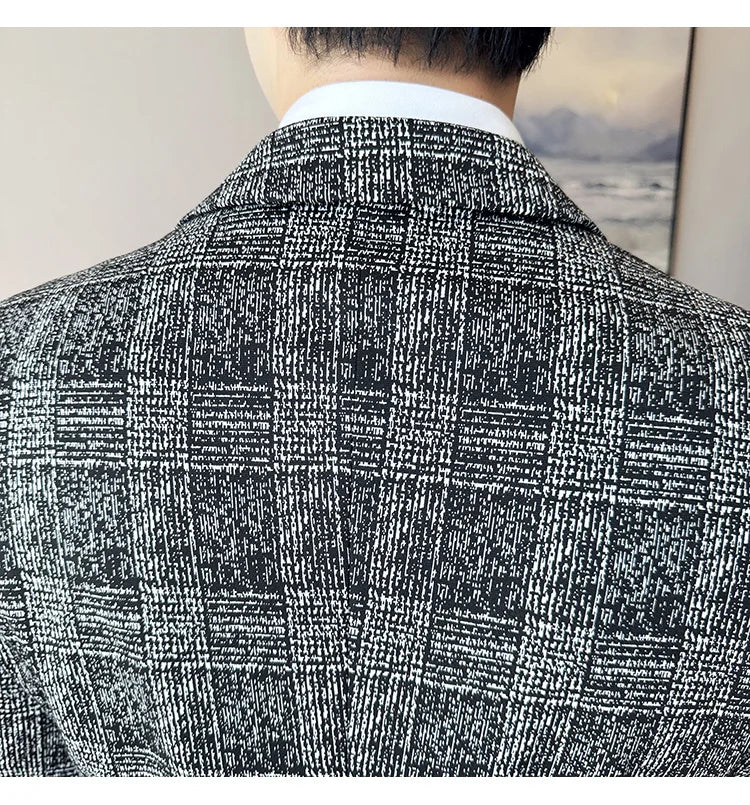 Blazer homme luxe à carreaux, Slim Fit, style britannique – Mariage & affaires .