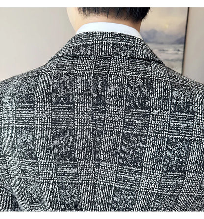 Blazer homme luxe à carreaux, Slim Fit, style britannique – Mariage & affaires .