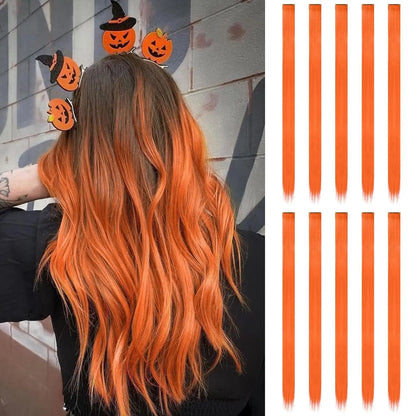 Extensions Clips Synthétiques Rouge Bleu 10 pcs Fête