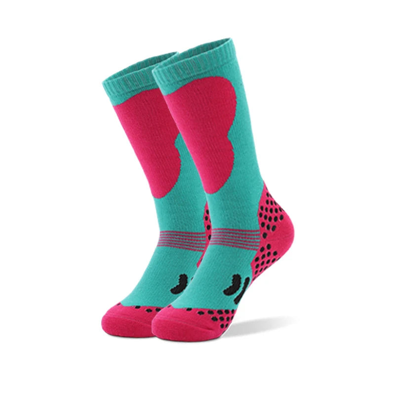 Chaussettes de ski thermiques enfants – Coton épais chaud, sport neige, filles & garçons