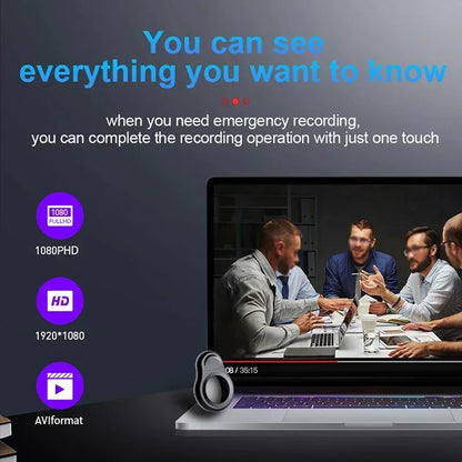 Mini Caméra Vidéo Portable 1080P, Dictaphone avec Micro SD .