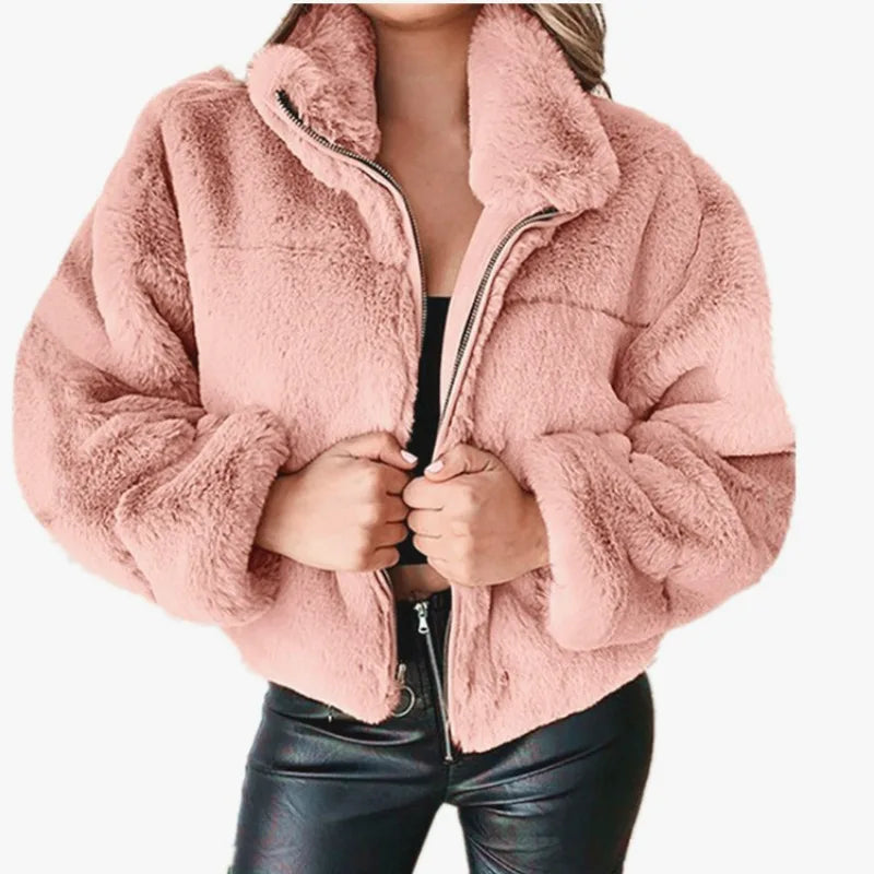 Veste Femme Slim – Épaisse Peluche Mode Automne/Hiver