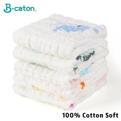 Serviette de bain bébé 5 pièces – 100% coton mousseline – Gant de toilette, lingette visage, mouchoir doux mains – 6 couches de gaze, lavable, confortable nouveau-né