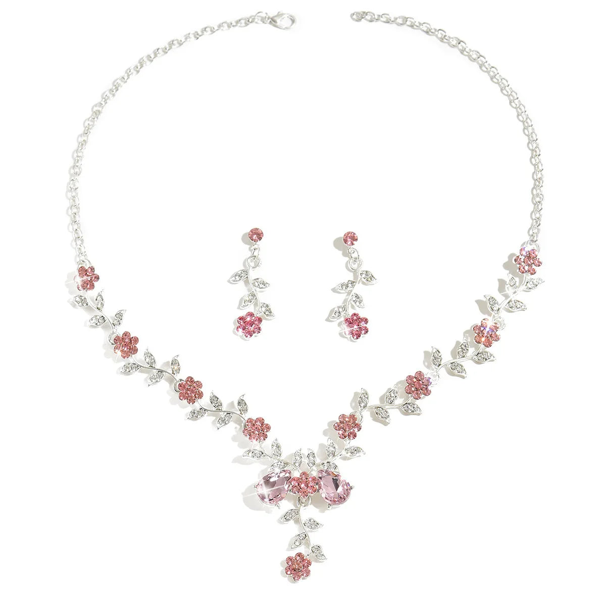 YIKOOLIN Ensemble Bijoux Femme – 3 Pièces Fleur Goutte d’Eau, Collier & Boucles, Style Élégant