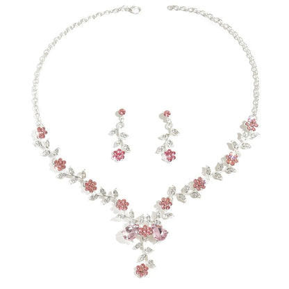 YIKOOLIN Ensemble Bijoux Femme – 3 Pièces Fleur Goutte d’Eau, Collier & Boucles, Style Élégant