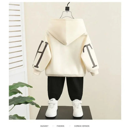 Ensemble 2 pièces garçon﻿– velours, pull, capuche