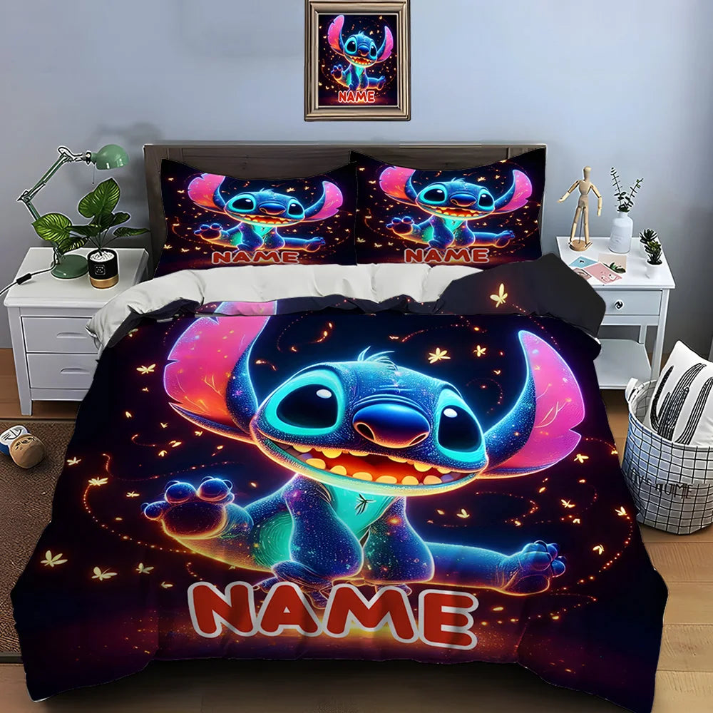 Housse de couette Disney Stitch personnalisée 3 pièces King Size, adulte