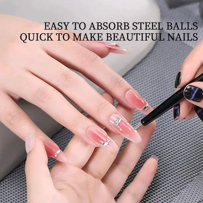 Stylo magnétique YIKOOLIN 1/2 pcs, acier, effet œil de chat