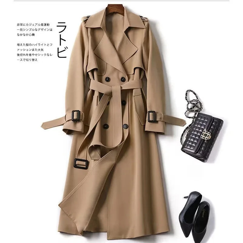 Trench-Coat Femme – Manteau Long Ample Automne/Hiver