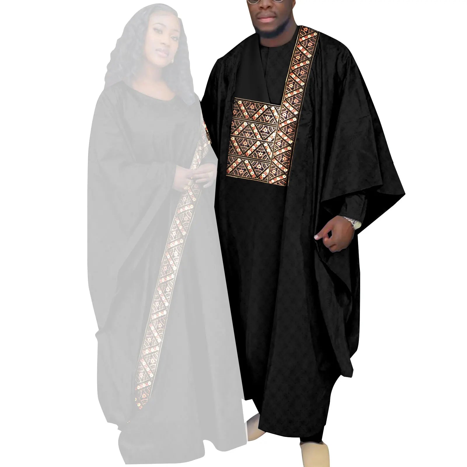 Vêtements couple africain – Tenues mariage ethniques, Abaya femme, Dashiki homme, style traditionnel