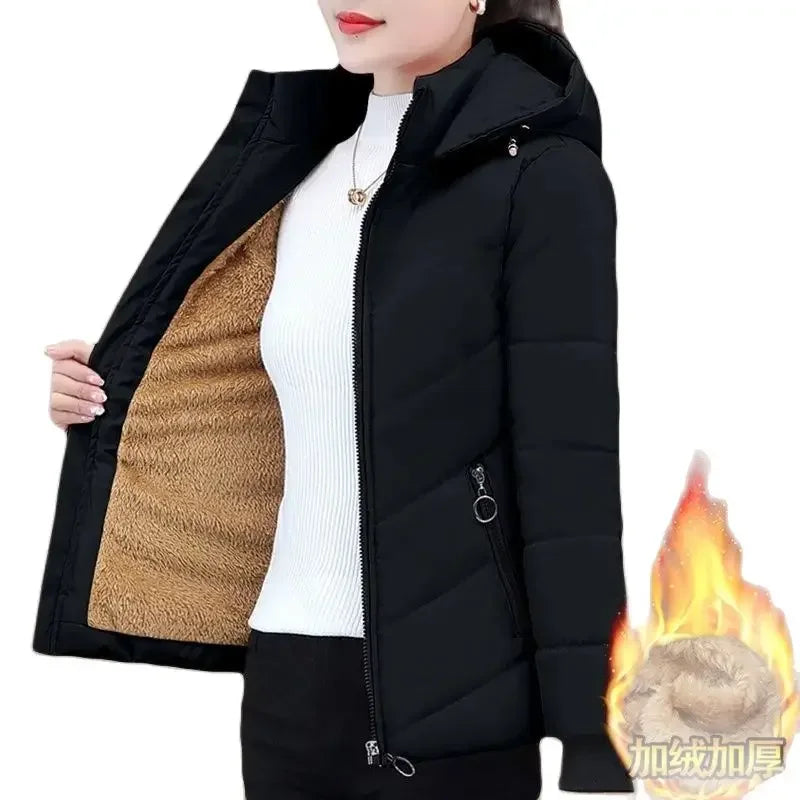 Manteau Femme Hiver – Capuche Velours Chaud