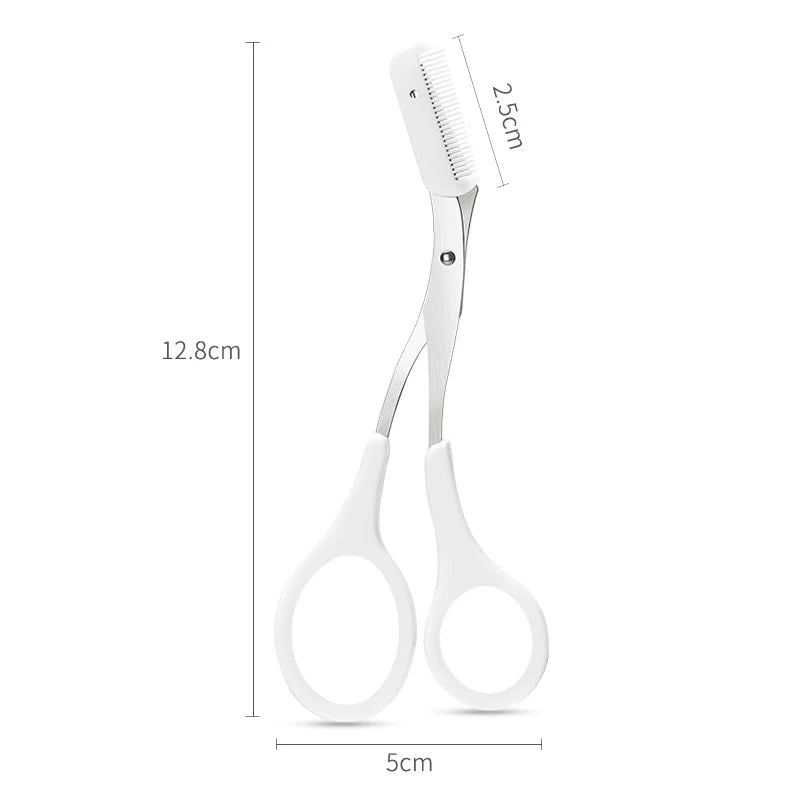 Ciseaux à sourcils inox avec peigne, outils d'épilation beauté .