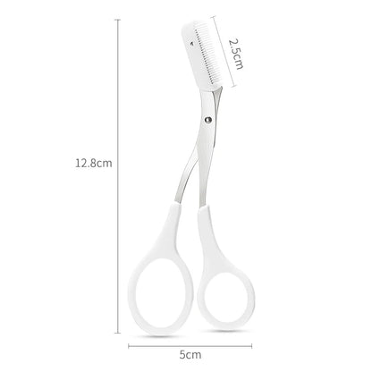 Ciseaux à sourcils inox avec peigne, outils d'épilation beauté .
