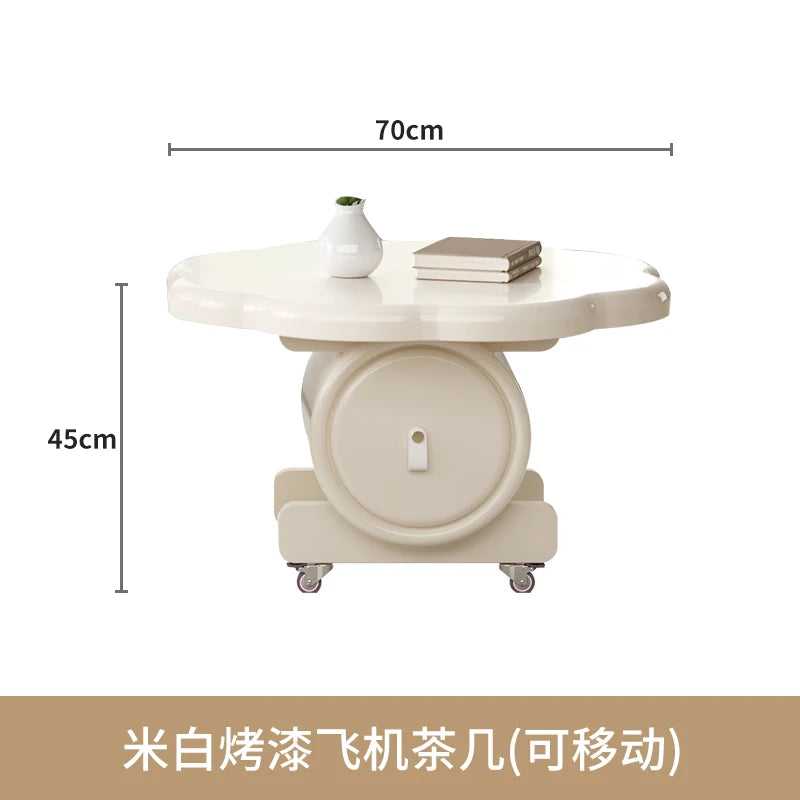 Table basse blanche Simple, peu encombrante, minimaliste, mobile, italienne, esthétique, meubles de luxe en bois ;