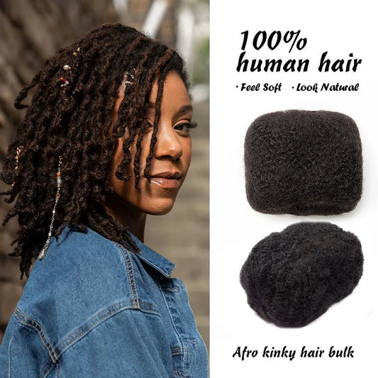 Cheveux humains afro crépus bouclés en vrac 8 pouces, pour locs, twists, tresses, réparations