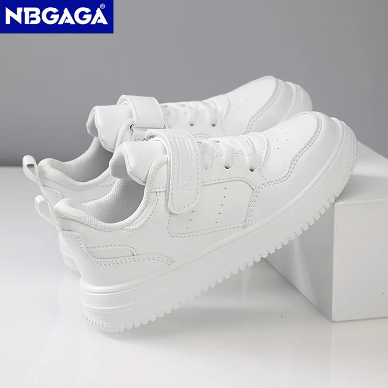 Chaussures de Marche Enfant – Plates en Cuir Noir, Légères, Garçon/Fille