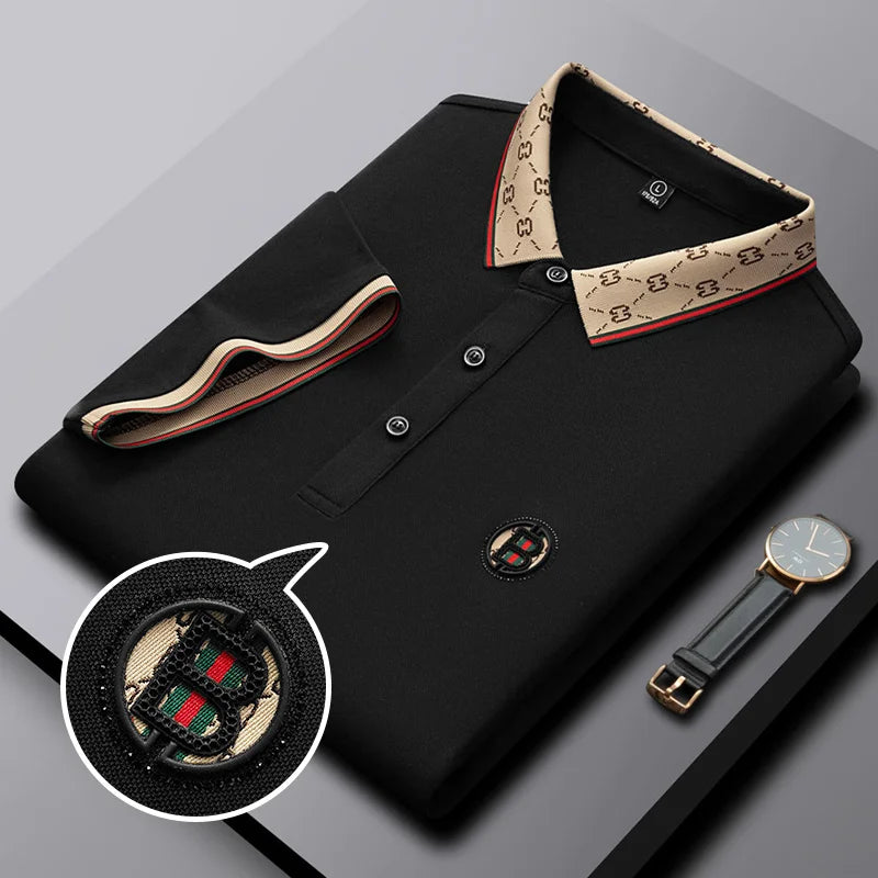 Polo de luxe à manches courtes pour hommes, de haute qualité, de marque de styliste, brodé, respirant, haut d'affaires décontracté, nouvelle collection été.