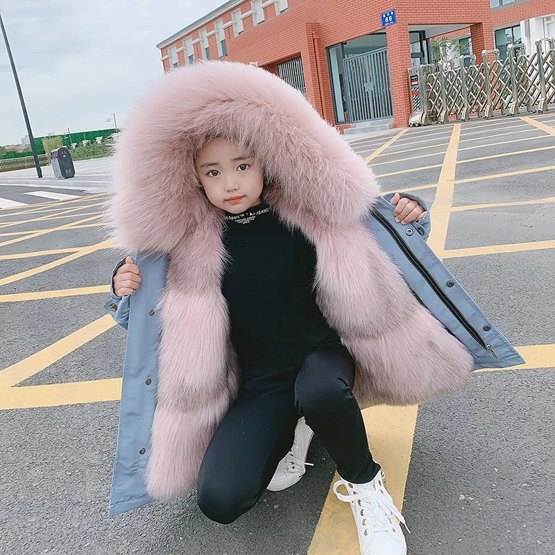 Manteau Enfant Doublé Fourrure Capuche