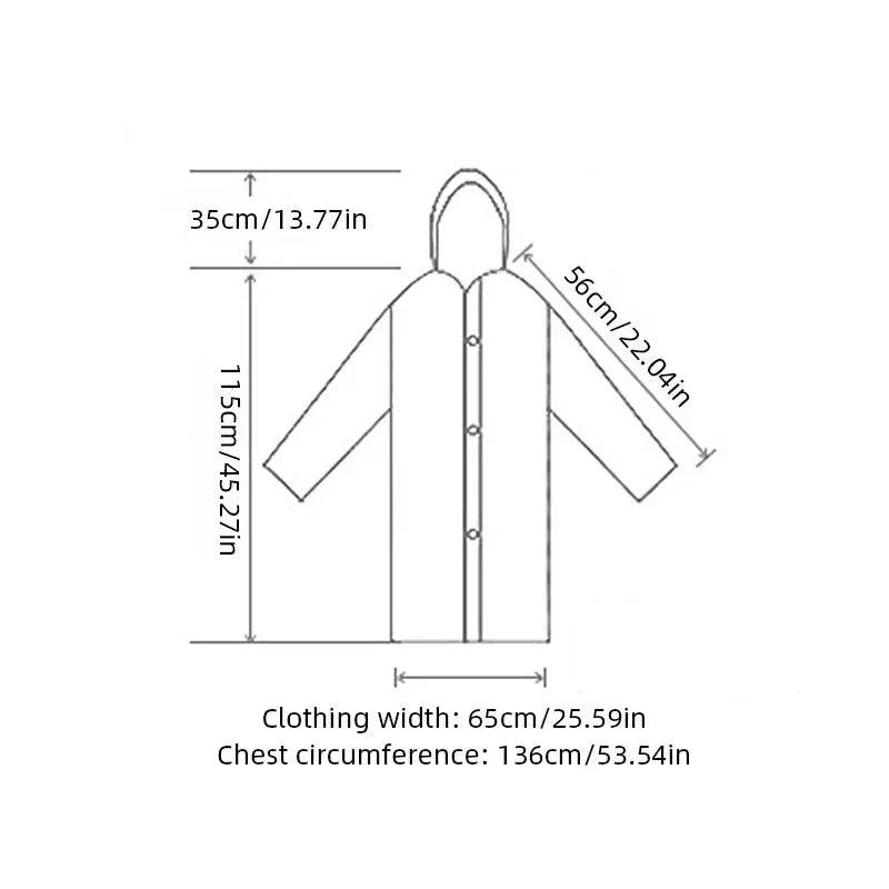Poncho Imperméable Épais Non Jetable pour Adultes  – Poncho à Capuche avec Manches Longues, Équipement de Pluie Portable et Durable pour Randonnée en Plein Air
