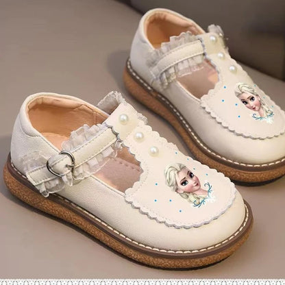 Chaussures fille Disney cuir souple printemps, princesse, semelle antidérapante, style Lolita.