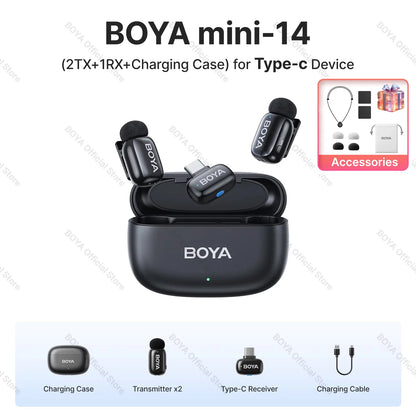Micro Sans Fil BOYA Lavalier Mini, Enregistrement Audio/Vidéo .