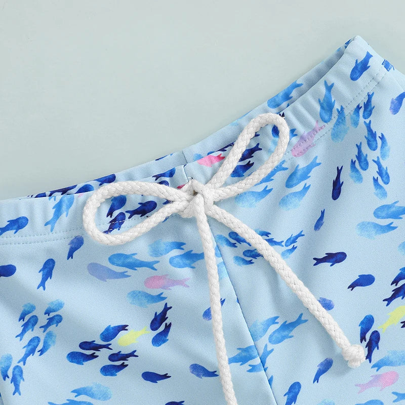 Maillot de bain pour petits garçons de 1 à 4 ans, short imprimé dinosaure/requin