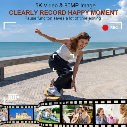 Caméra Vlog Ourlife 5K – Appareil Photo Numérique Double Écran, Zoom 18X, Capteur 80MP, Idéal pour YouTube, Selfie et Voyage