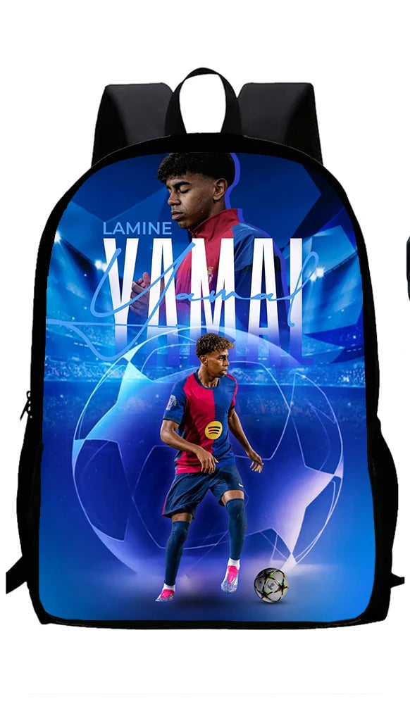 Sac à dos football Lamine Yamal, enfant, 1/3 pièces : sac d’école, sac déjeuner, trousse .