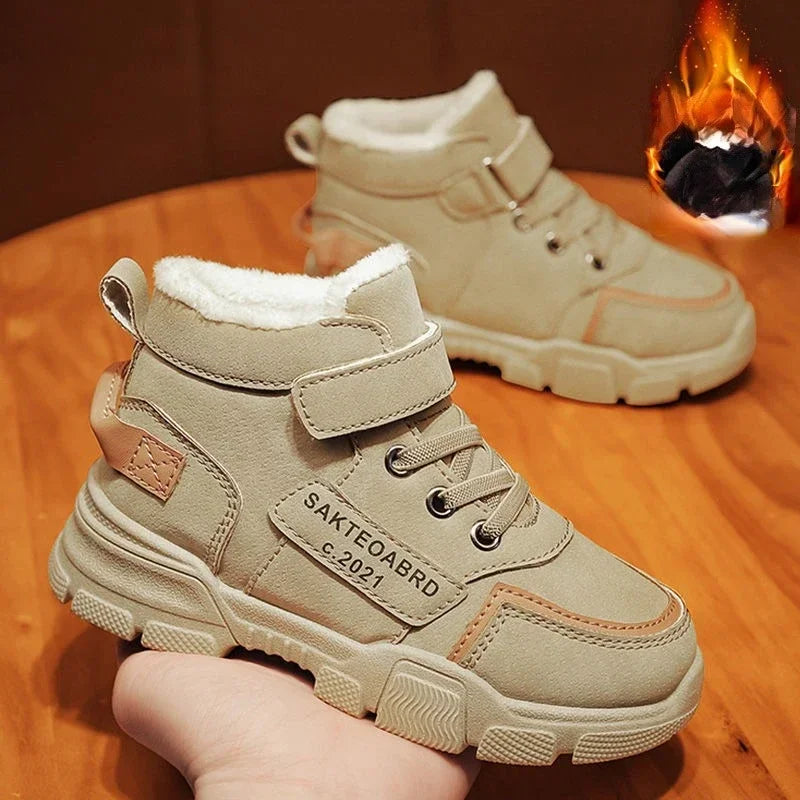 Bottes de Neige Enfant Garçon/Fille – Doublure Cachemire Chaude