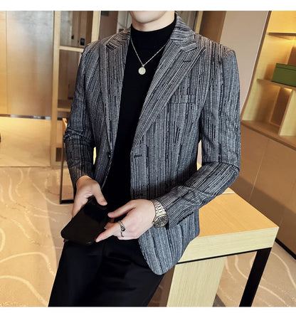 Blazer homme luxe à carreaux, Slim Fit, style britannique – Mariage & affaires .