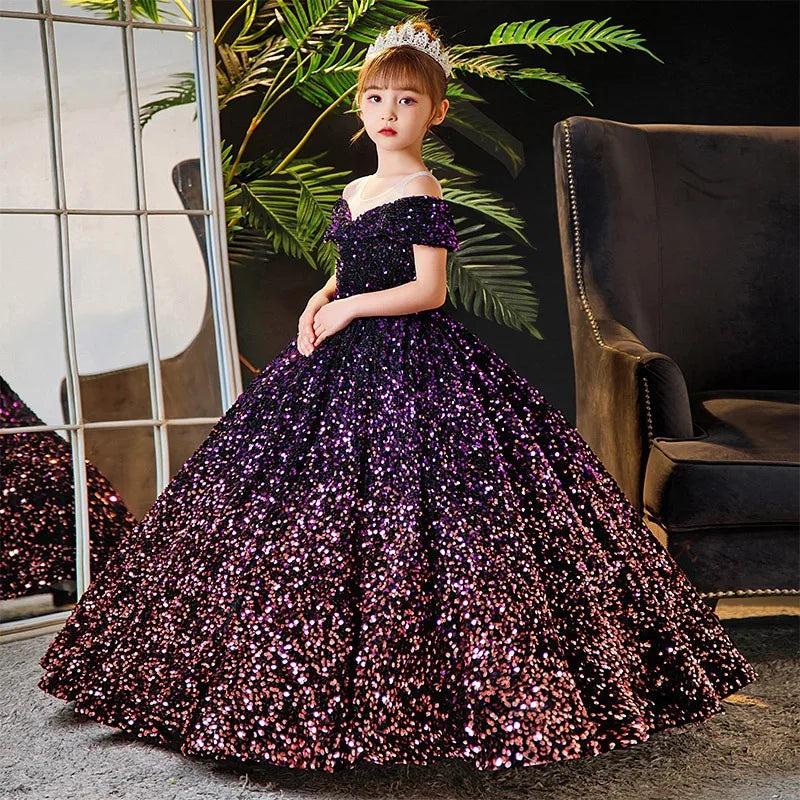 Robe cérémonie fille tulle bouffant fleurs chic
