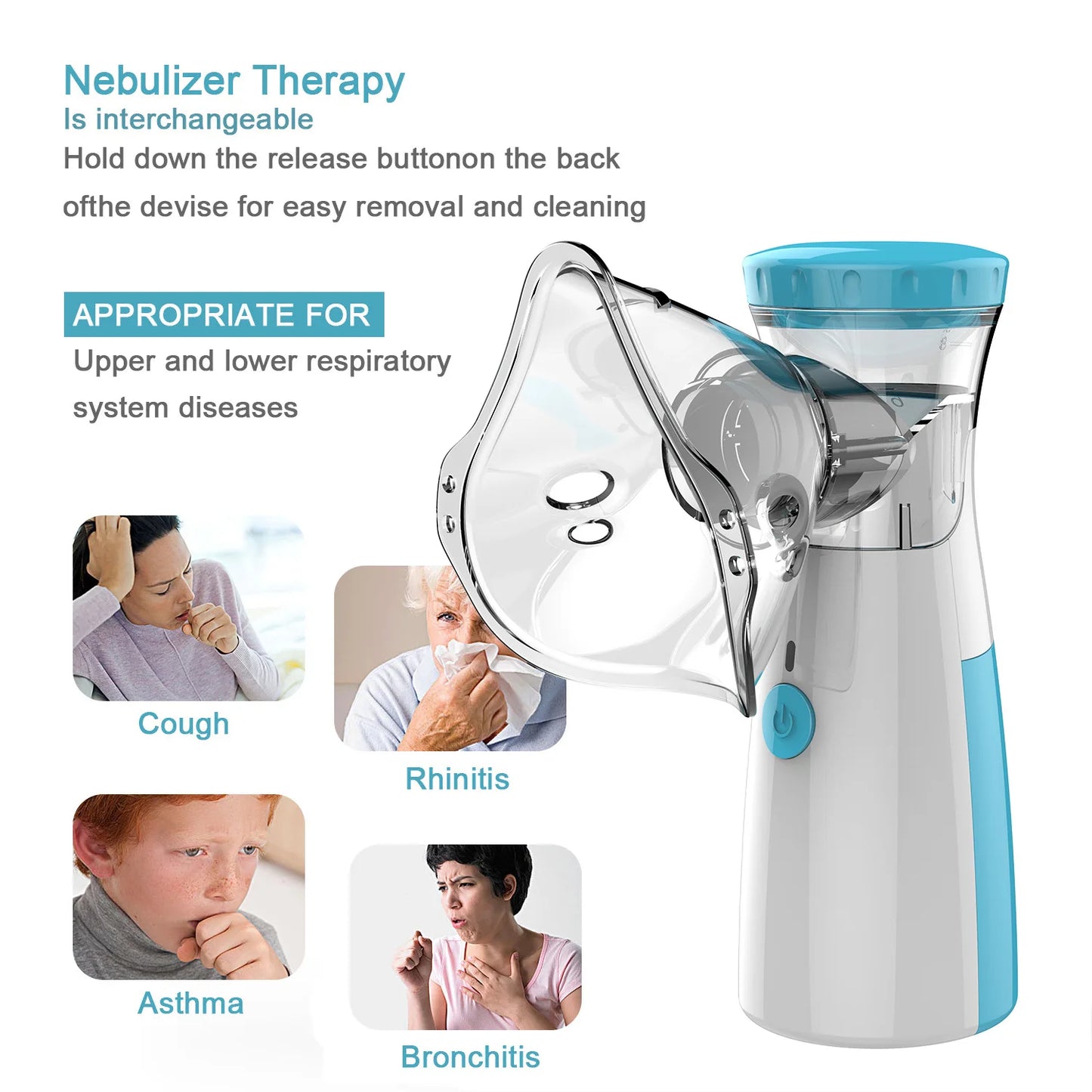 Nébuliseur médical silencieux portable à mailles, mini inhalateur enfant .