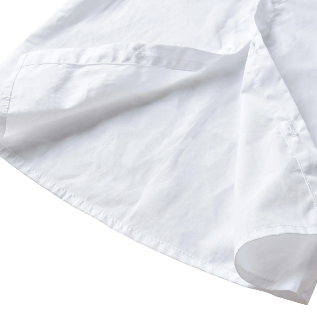 Costume blanc garçon – Baptême, mariage, chemise, pantalon à bretelles, 1-6 ans